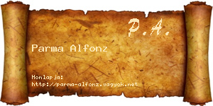 Parma Alfonz névjegykártya